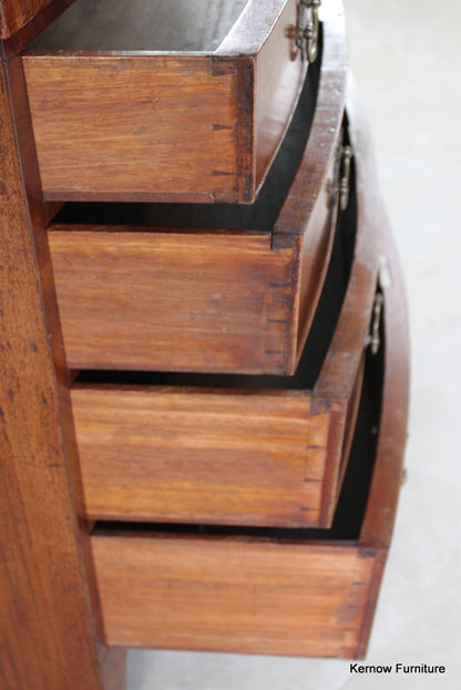 19th Century Mahogany Bow Front Chest of Drawers - Kernow Furniture