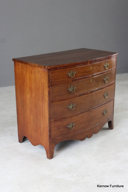 19th Century Mahogany Bow Front Chest of Drawers - Kernow Furniture