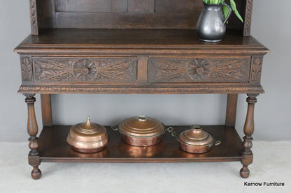 Victorian Style Dark Oak Dresser - Kernow Furniture