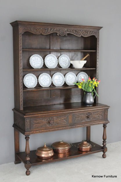 Victorian Style Dark Oak Dresser - Kernow Furniture