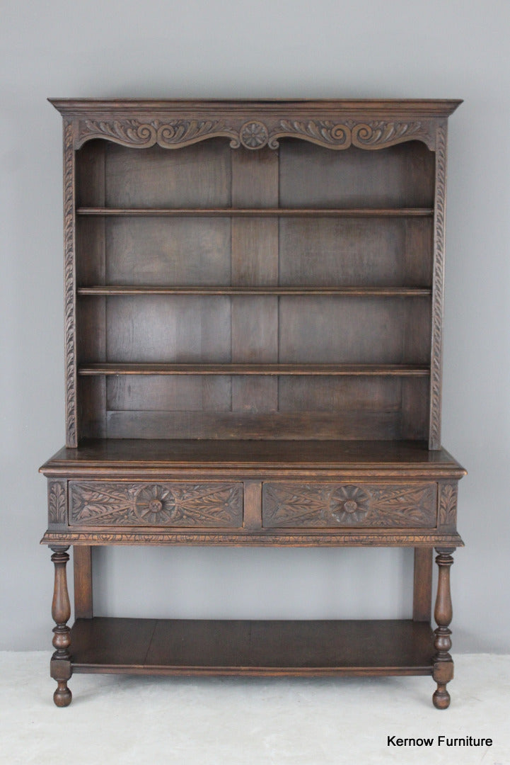 Victorian Style Dark Oak Dresser - Kernow Furniture