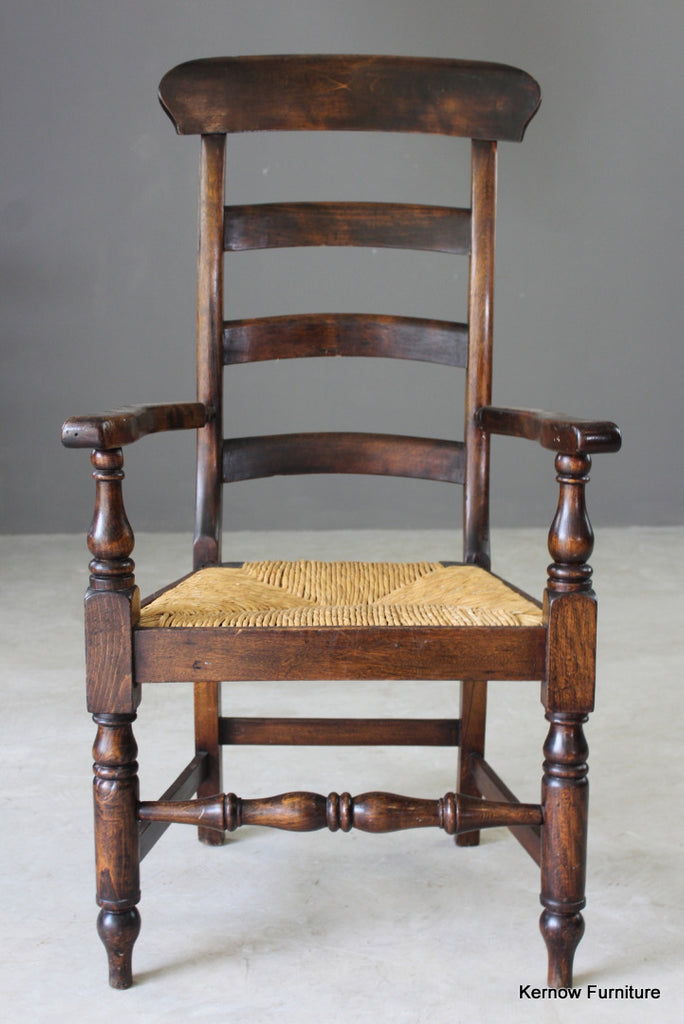 Antique Rush Ladderback Chair - Kernow Furniture