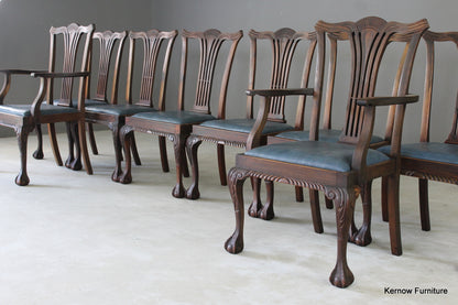 Set 8 Chippendale Style Dining Chairs - Kernow Furniture