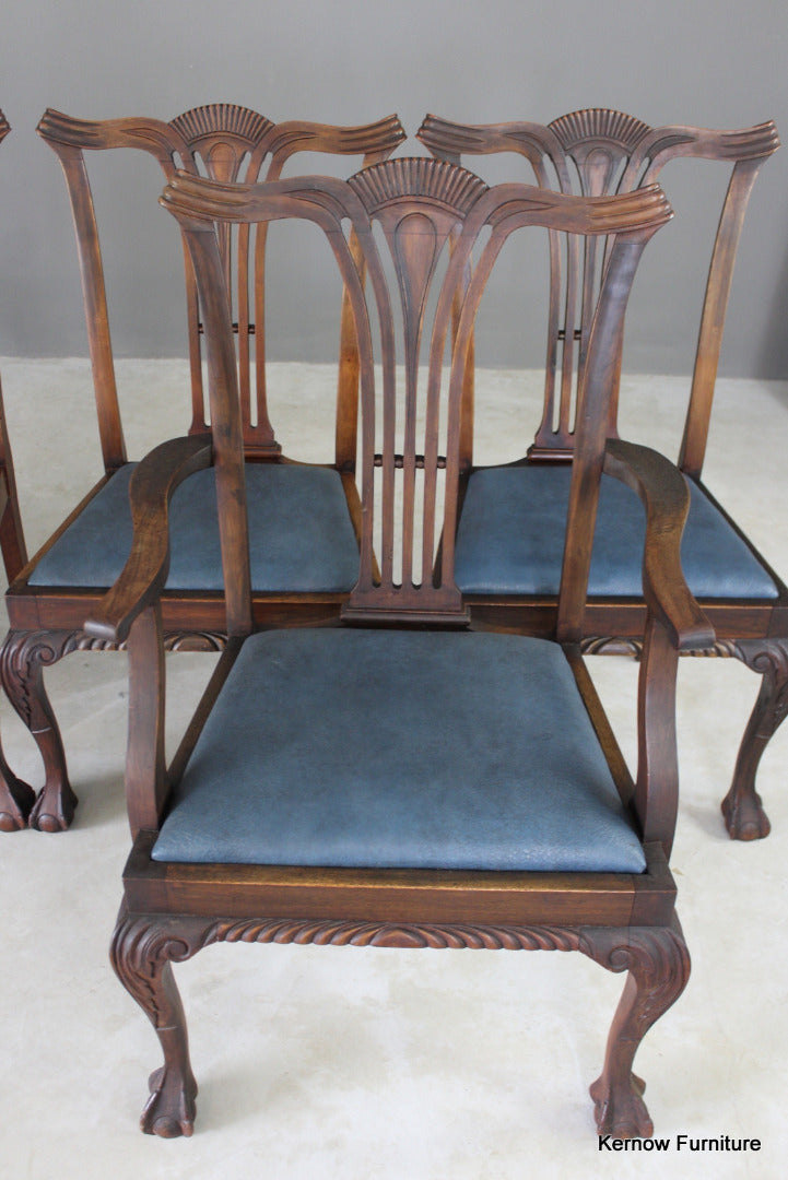 Set 8 Chippendale Style Dining Chairs - Kernow Furniture