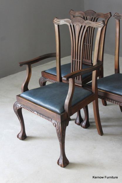 Set 8 Chippendale Style Dining Chairs - Kernow Furniture