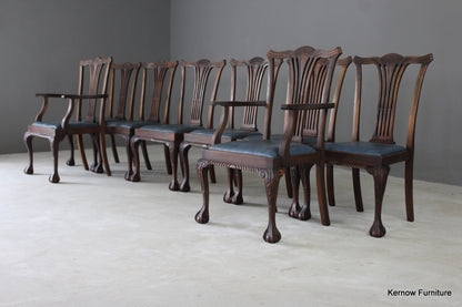 Set 8 Chippendale Style Dining Chairs - Kernow Furniture