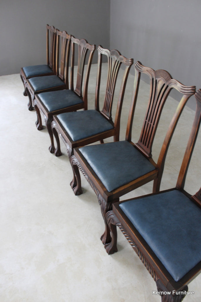 Set 8 Chippendale Style Dining Chairs - Kernow Furniture