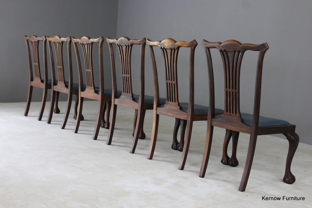 Set 8 Chippendale Style Dining Chairs - Kernow Furniture