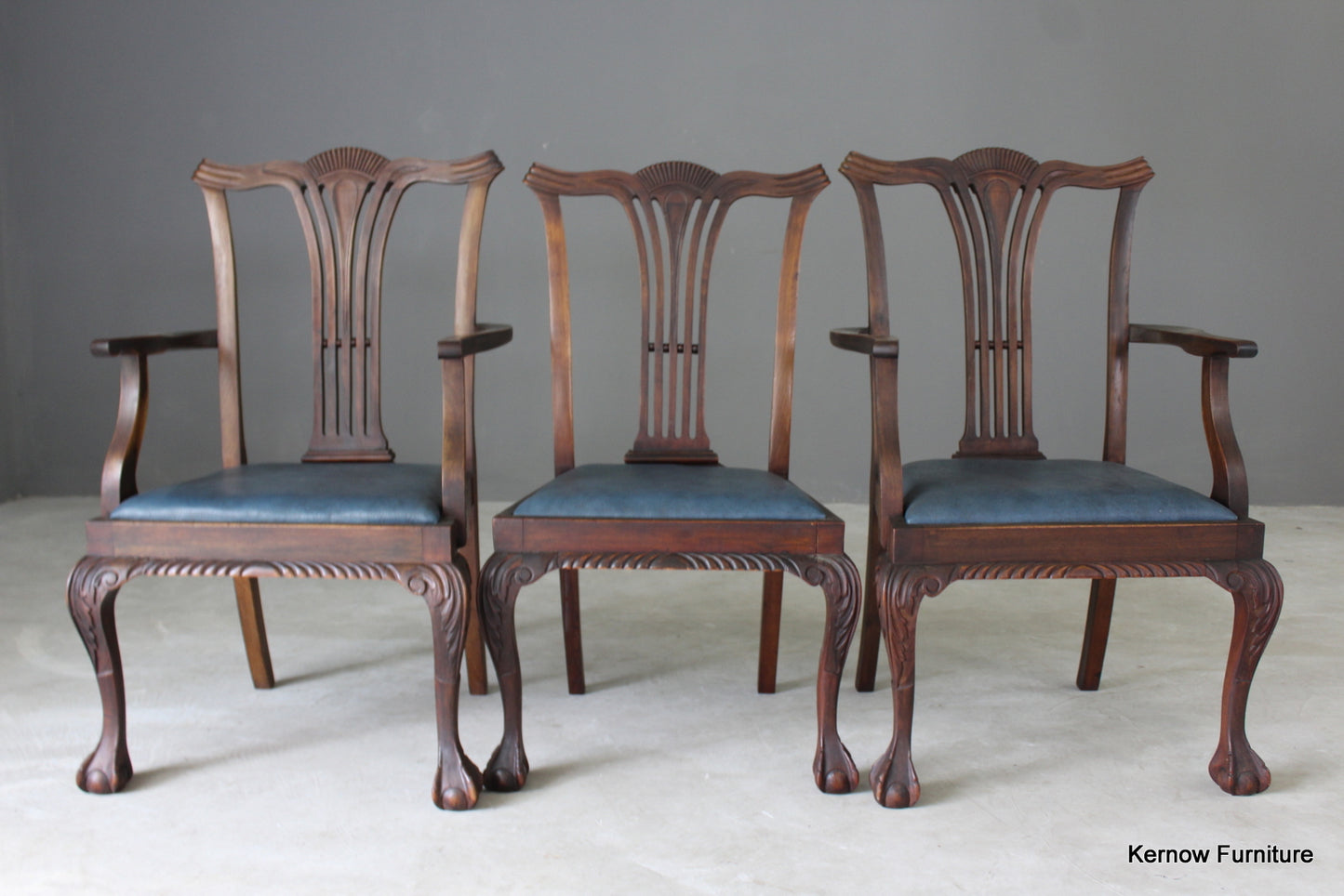 Set 8 Chippendale Style Dining Chairs - Kernow Furniture