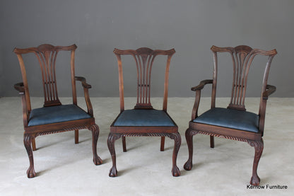 Set 8 Chippendale Style Dining Chairs - Kernow Furniture