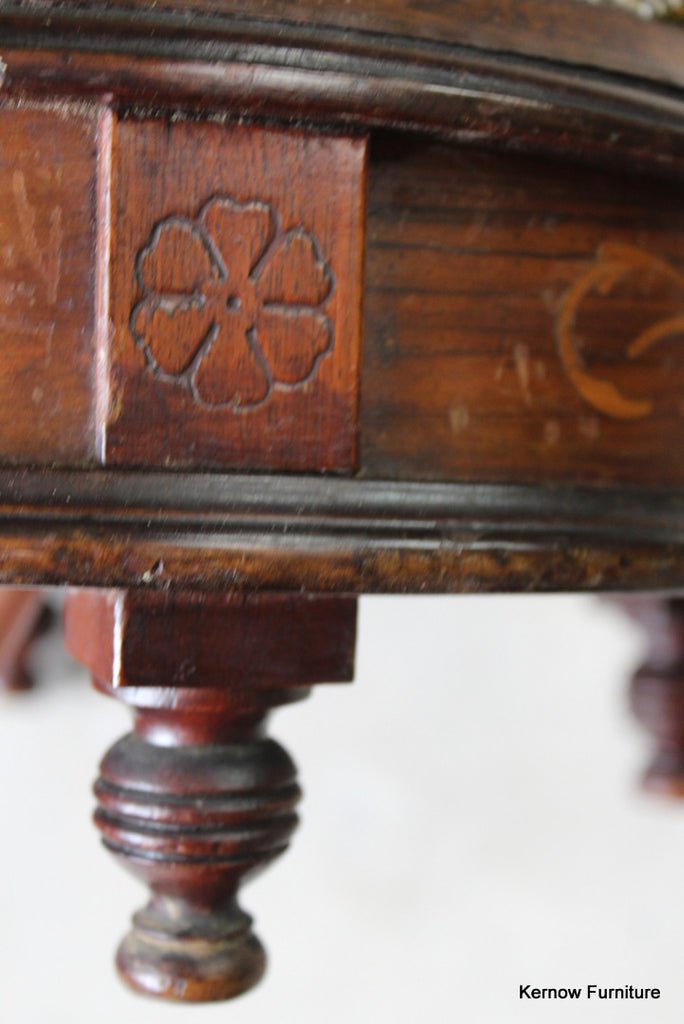 Antique Beadwork Footstool - Kernow Furniture