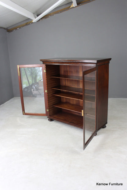 Antique Mahogany Glazed Bookcase - Kernow Furniture