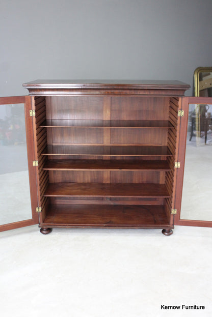 Antique Mahogany Glazed Bookcase - Kernow Furniture