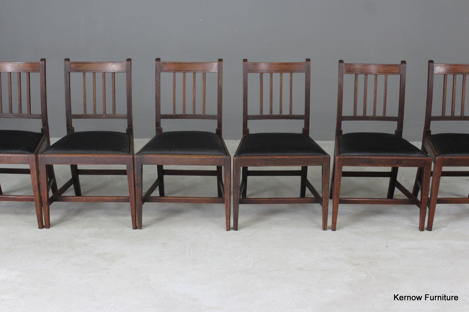 Set 8 Georgian Style Mahogany Dining Chairs - Kernow Furniture