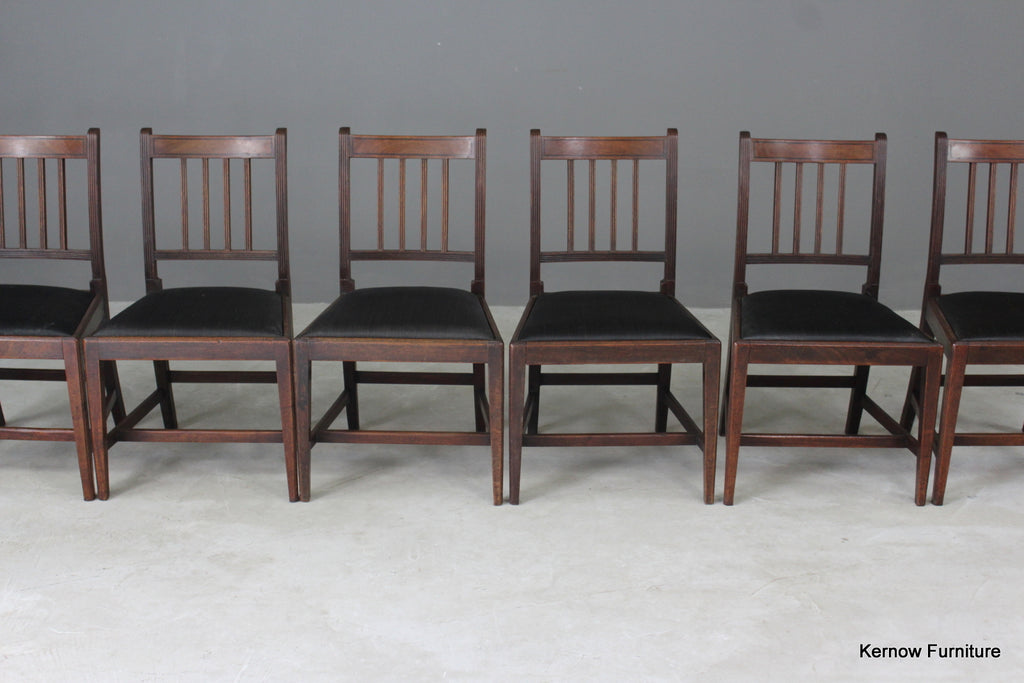 Set 8 Georgian Style Mahogany Dining Chairs - Kernow Furniture