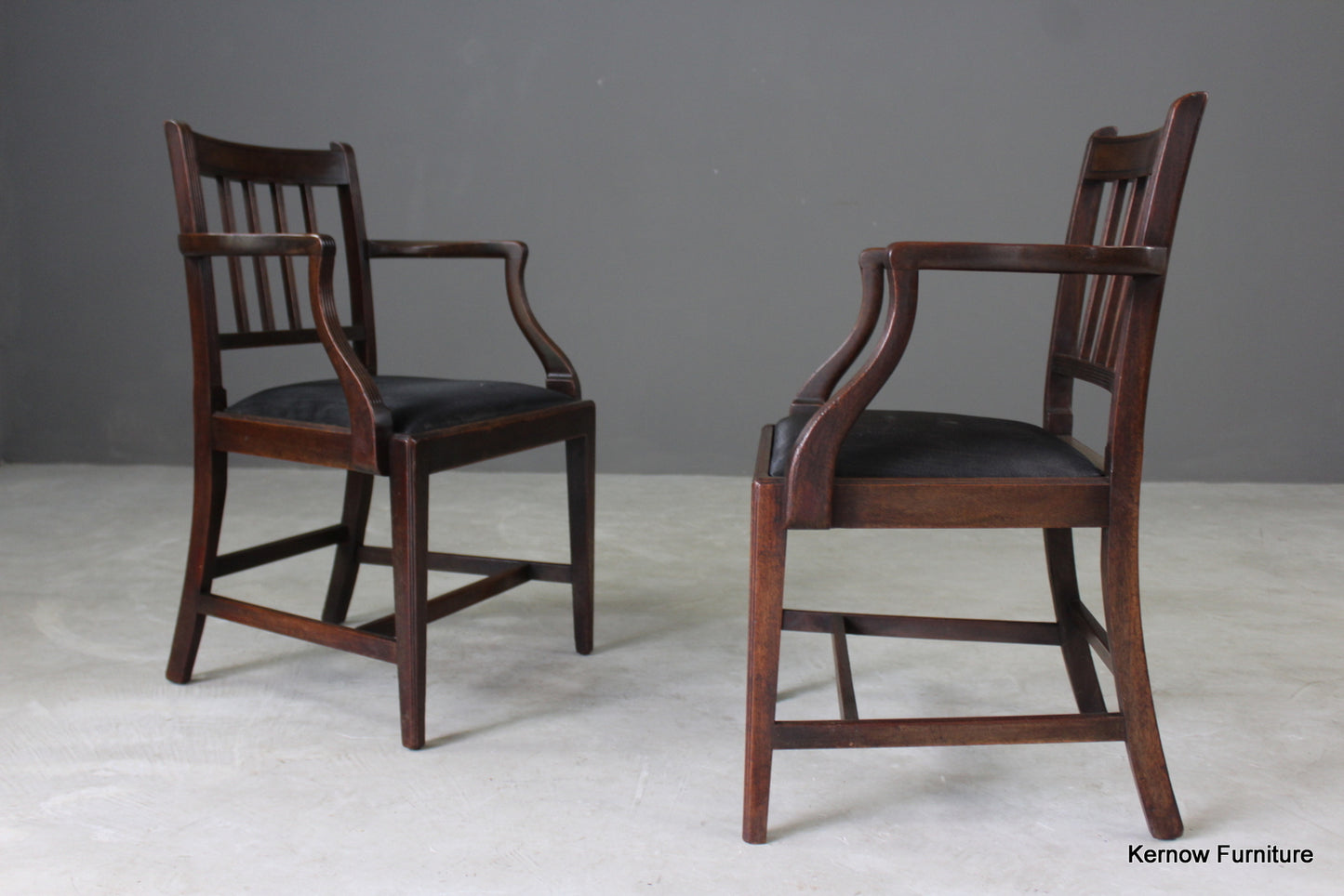 Set 8 Georgian Style Mahogany Dining Chairs - Kernow Furniture