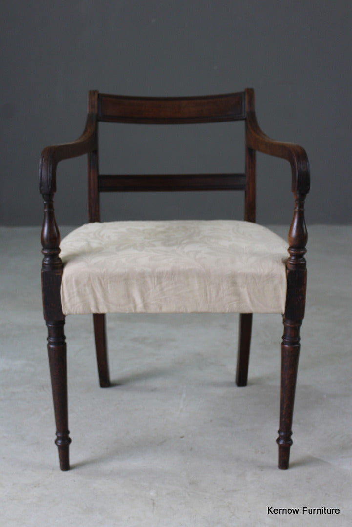 Single Antique Mahogany Carver Chair - Kernow Furniture