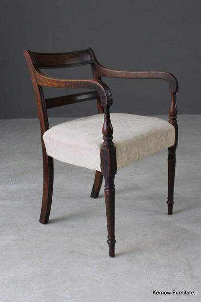 Single Antique Mahogany Carver Chair - Kernow Furniture