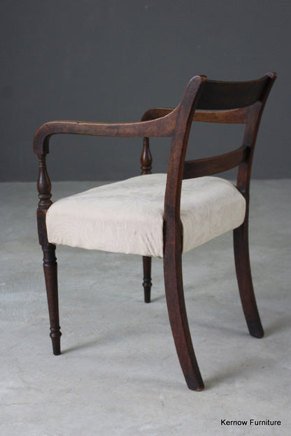 Single Antique Mahogany Carver Chair - Kernow Furniture