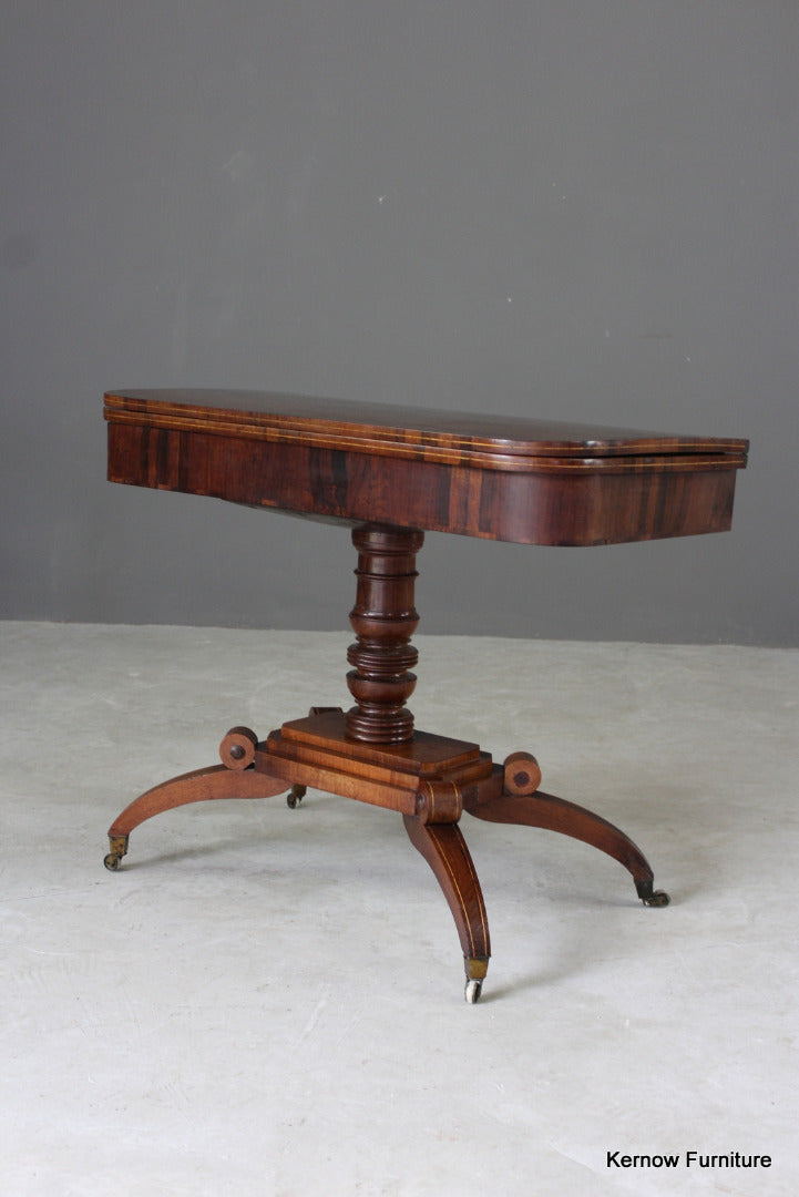 Regency Rosewood Card Table - Kernow Furniture