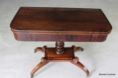 Regency Rosewood Card Table - Kernow Furniture