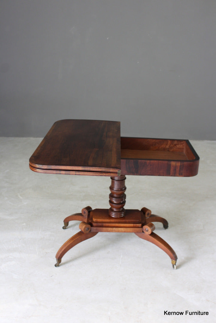 Regency Rosewood Card Table - Kernow Furniture