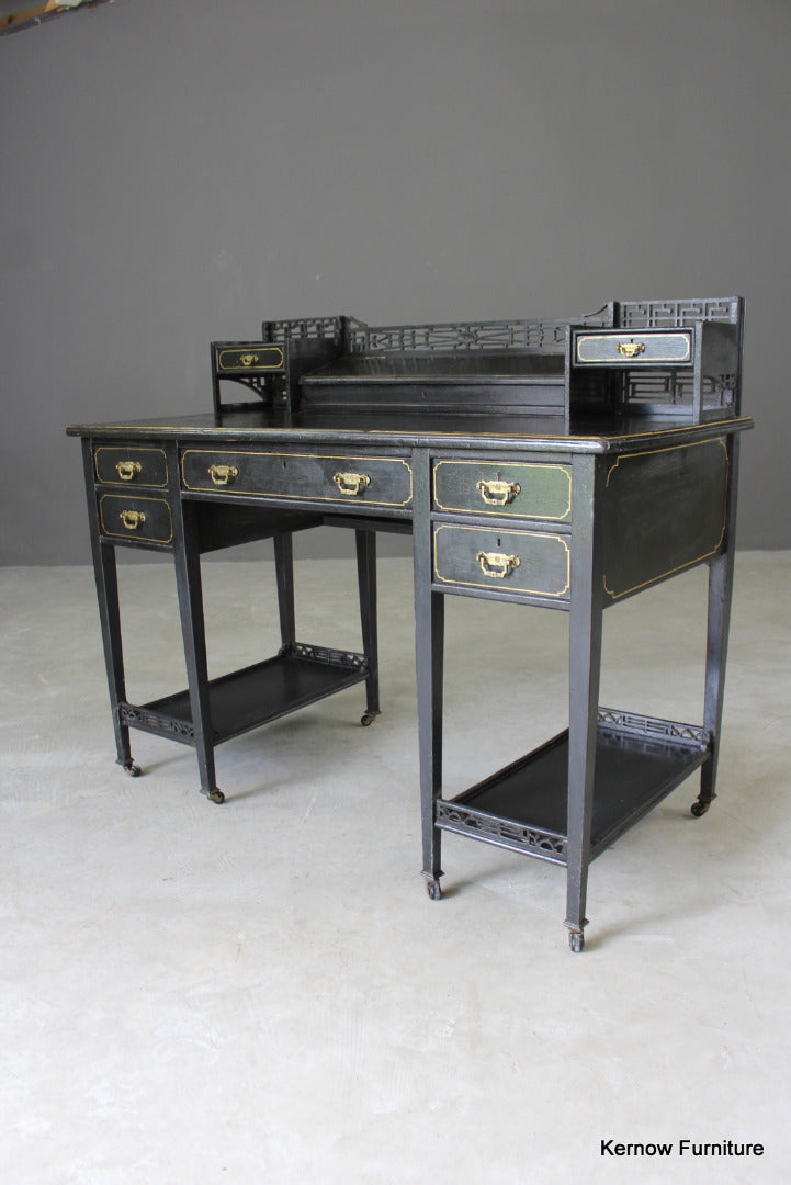 Black Aesthetic Movement Desk - Kernow Furniture