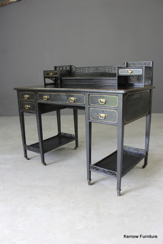 Black Aesthetic Movement Desk - Kernow Furniture