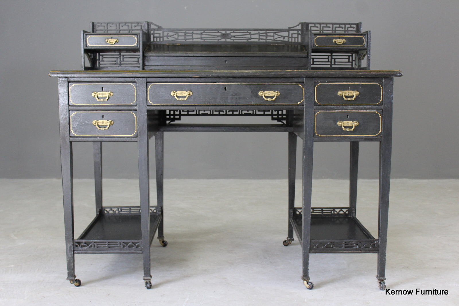 Black Aesthetic Movement Desk - Kernow Furniture