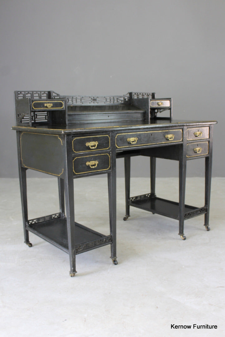 Black Aesthetic Movement Desk - Kernow Furniture