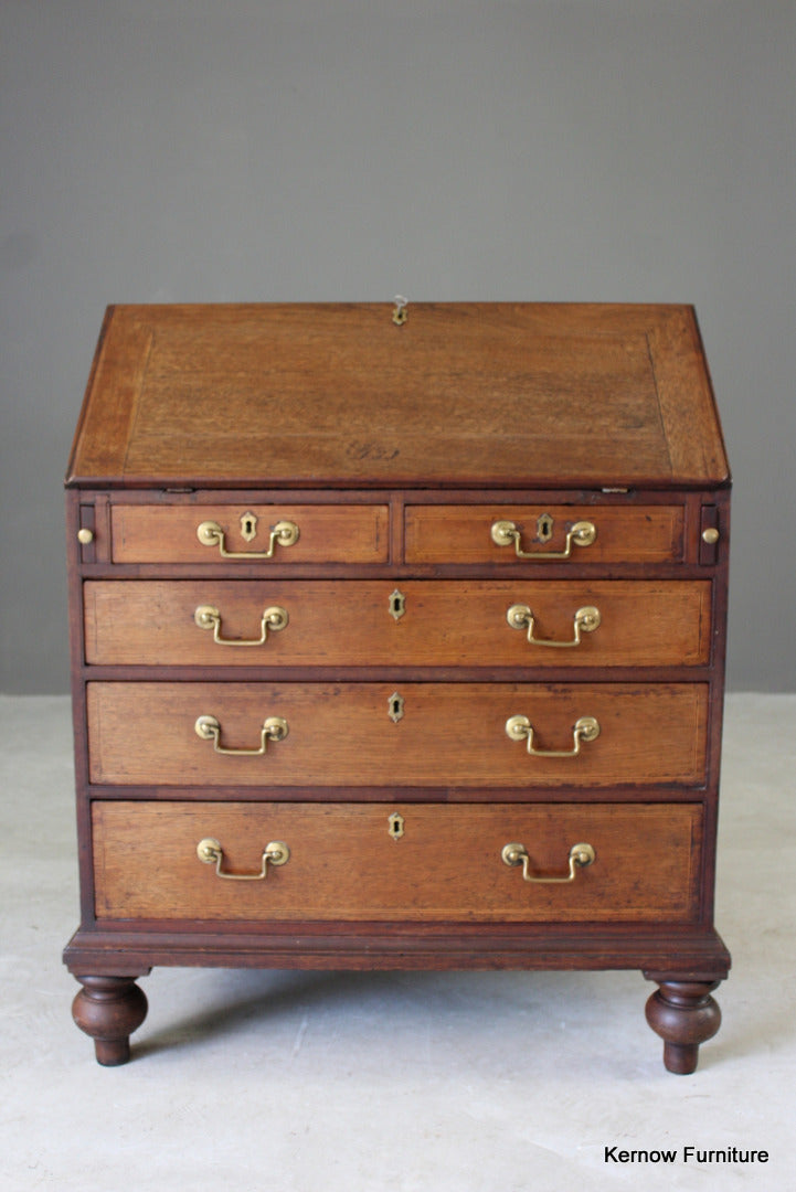 Antique Oak Writing Bureau - Kernow Furniture