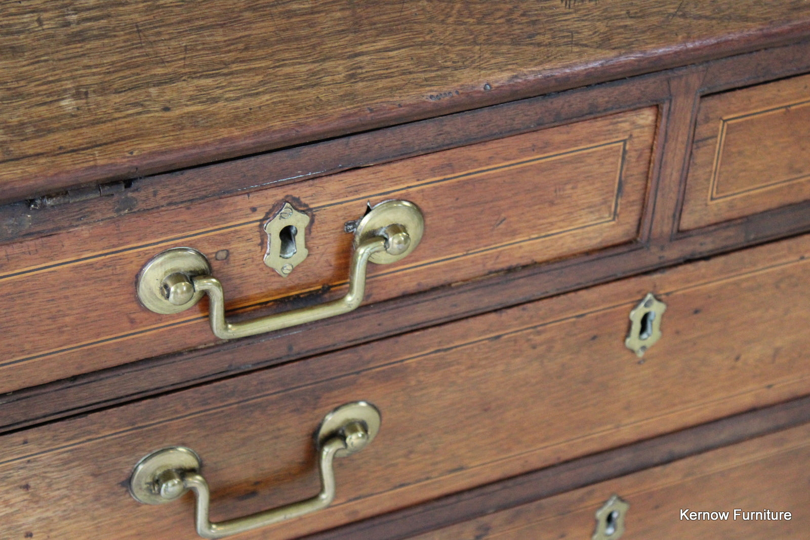 Antique Oak Writing Bureau - Kernow Furniture