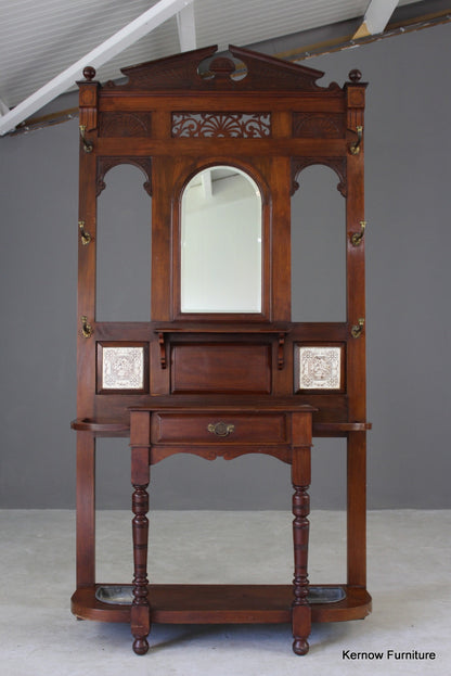 Victorian Walnut Hall Stand - Kernow Furniture