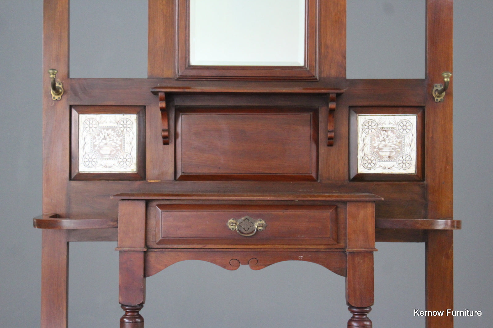 Victorian Walnut Hall Stand - Kernow Furniture