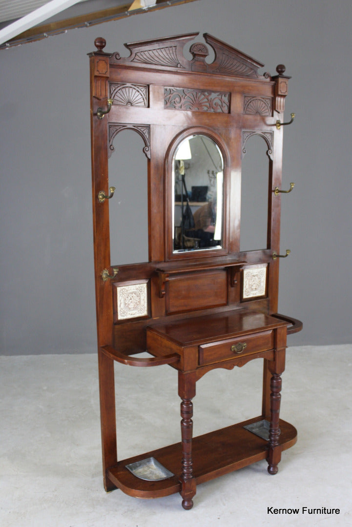 Victorian Walnut Hall Stand - Kernow Furniture