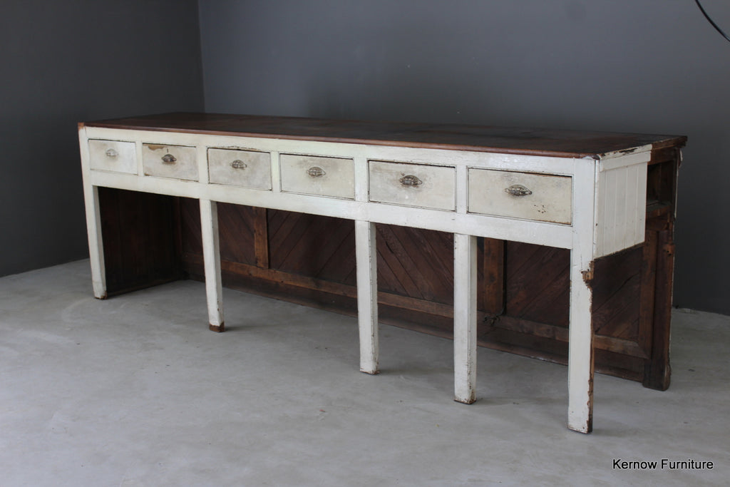 Antique Victorian Mahogany & Pine Shop Counter - Kernow Furniture