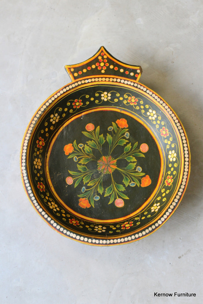 Wooden Folk Art Floral Bowl - Kernow Furniture