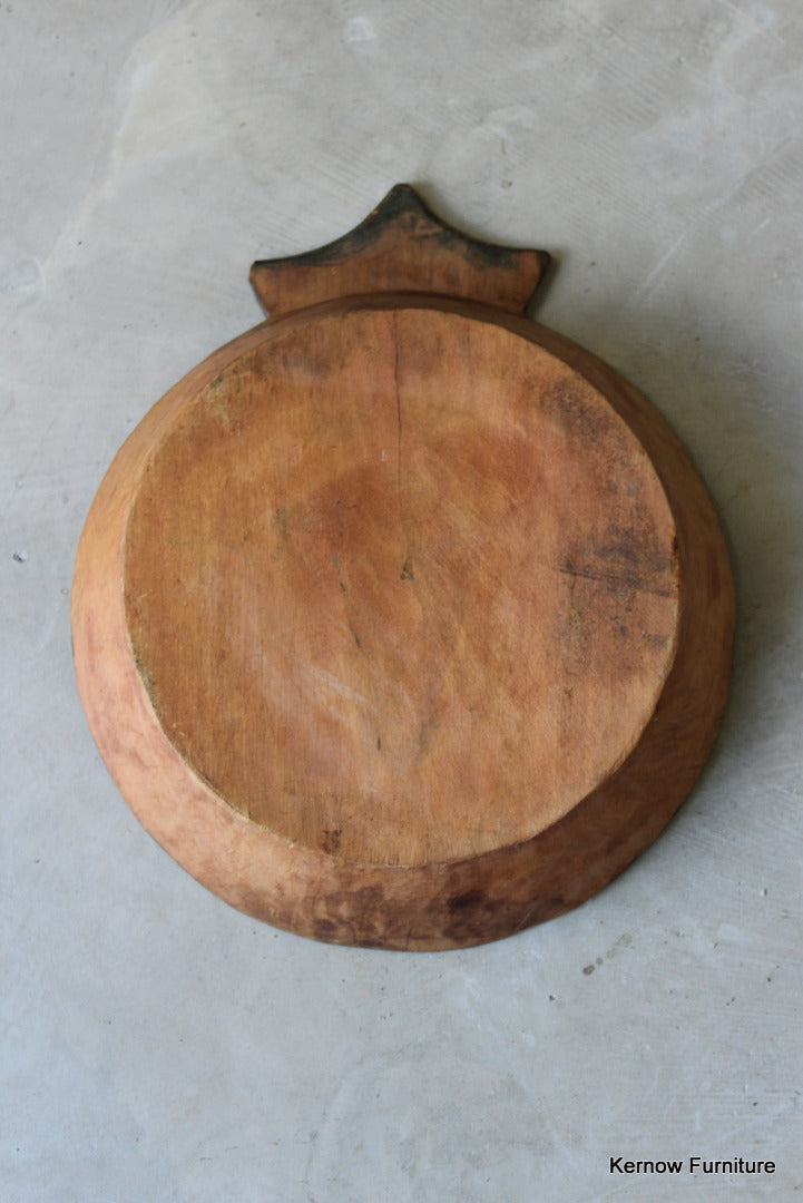 Wooden Folk Art Floral Bowl - Kernow Furniture