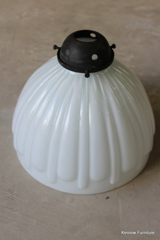Vintage White Milk Glass Ceiling Shade - Kernow Furniture