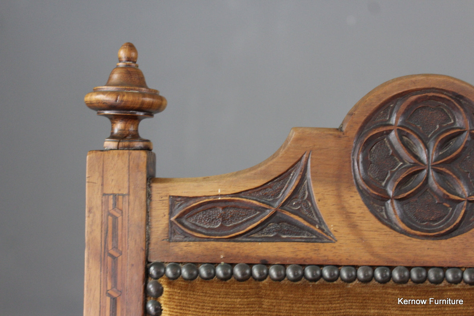 Pair Victorian Inlaid Ecclesiastical Chairs - Kernow Furniture