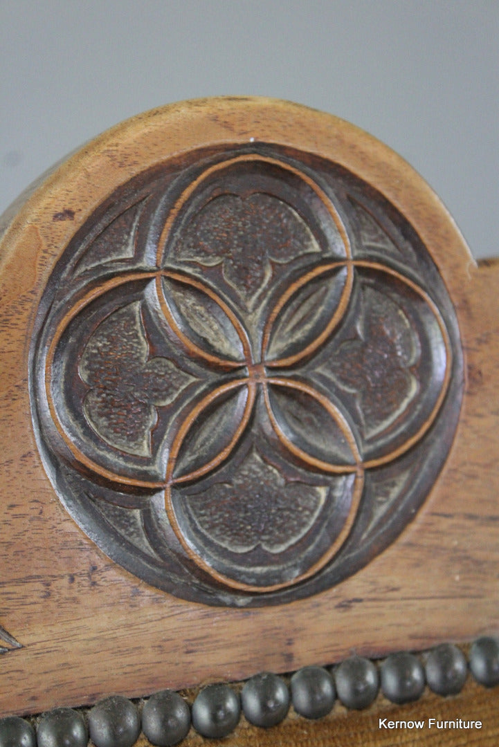 Pair Victorian Inlaid Ecclesiastical Chairs - Kernow Furniture