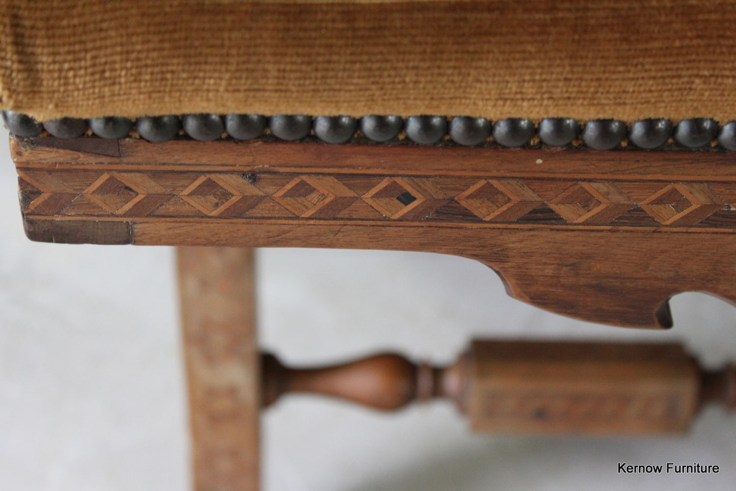 Pair Victorian Inlaid Ecclesiastical Chairs - Kernow Furniture