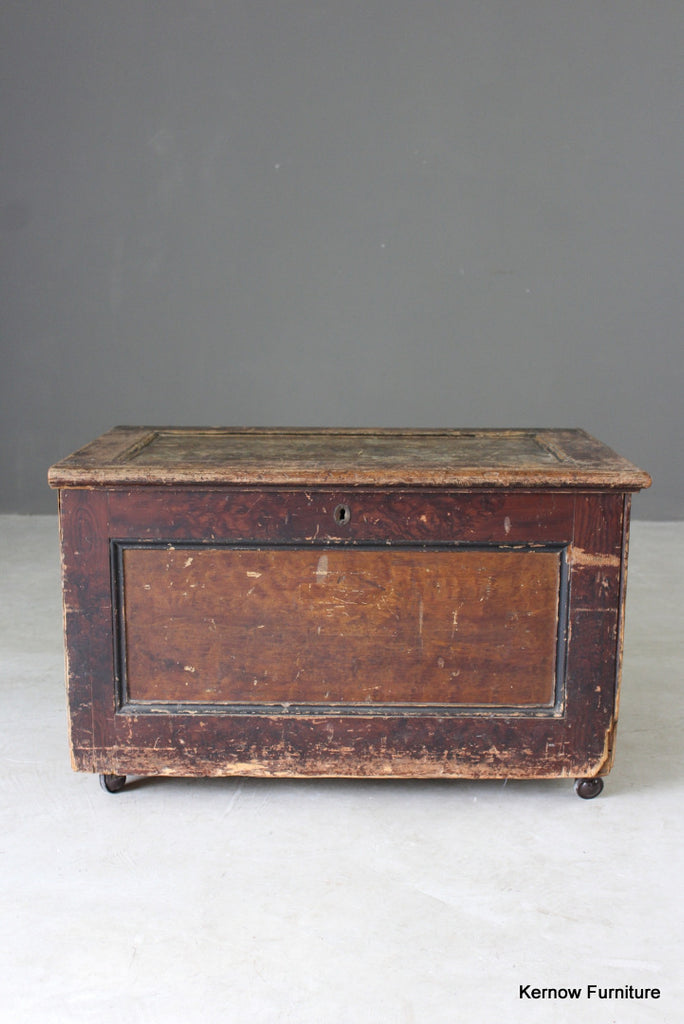 Rustic Stained Pine Storage Chest - Kernow Furniture