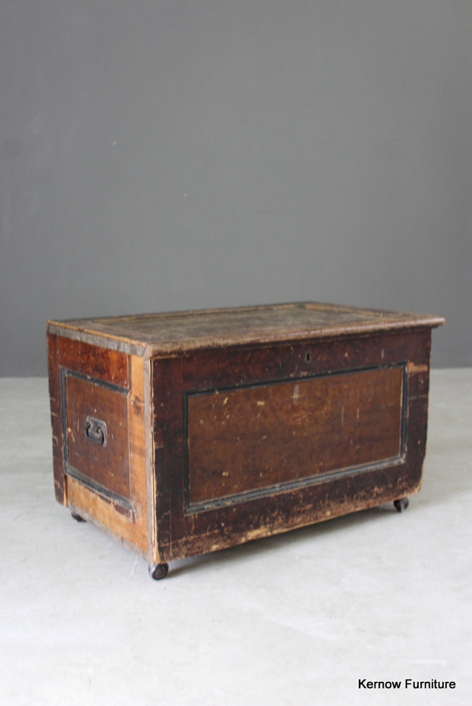 Rustic Stained Pine Storage Chest - Kernow Furniture