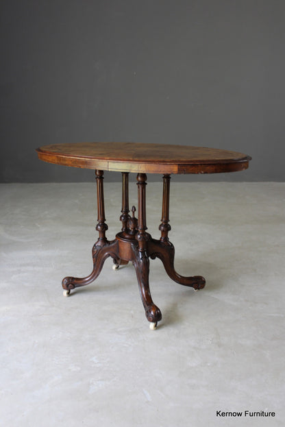 Victorian Inlaid Oval Centre Table - Kernow Furniture