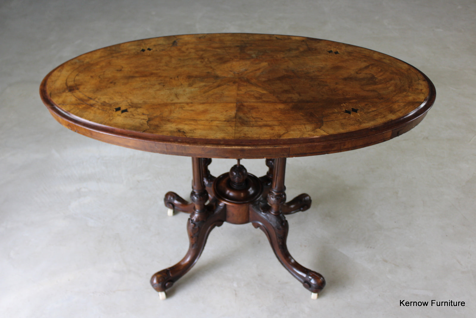 Victorian Inlaid Oval Centre Table - Kernow Furniture