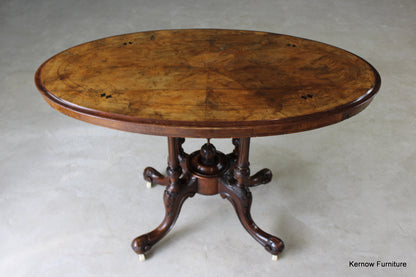 Victorian Inlaid Oval Centre Table - Kernow Furniture