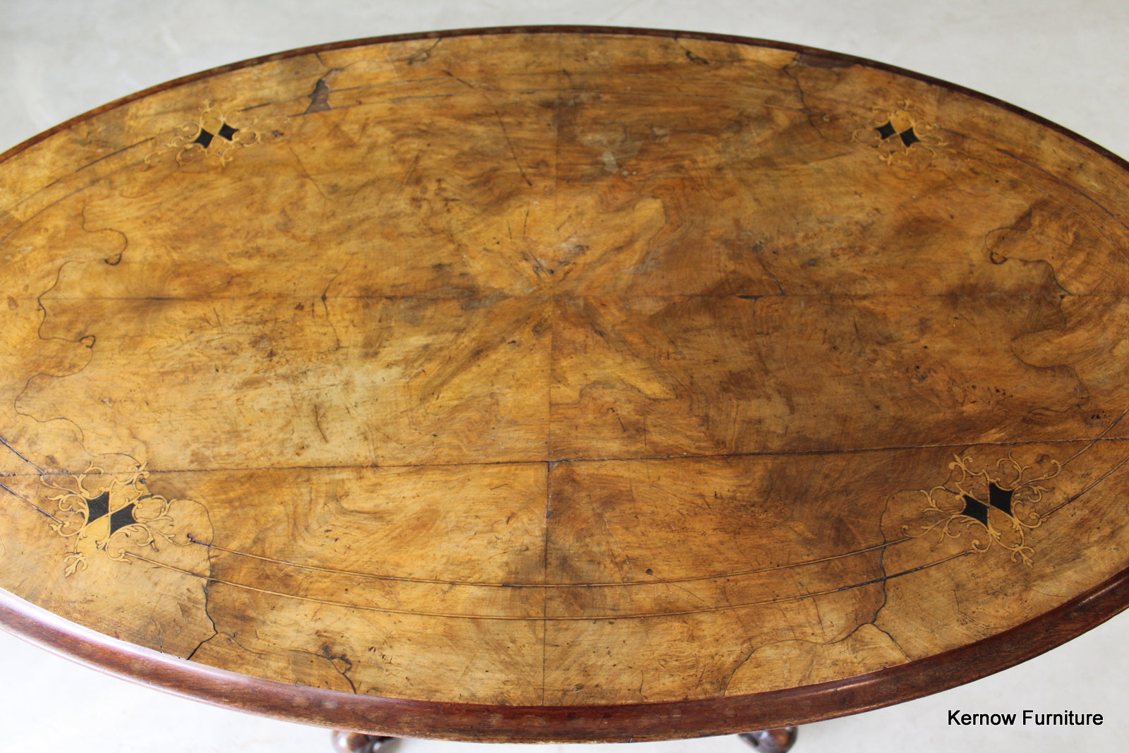 Victorian Inlaid Oval Centre Table - Kernow Furniture