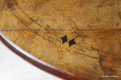 Victorian Inlaid Oval Centre Table - Kernow Furniture