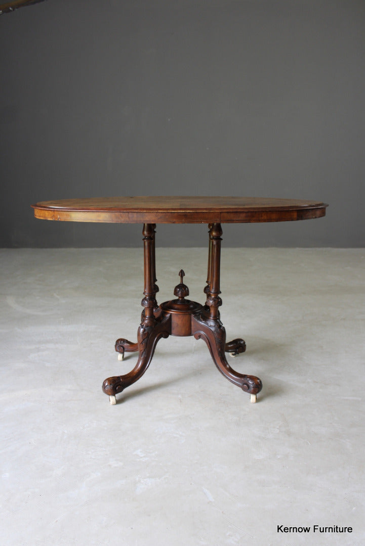 Victorian Inlaid Oval Centre Table - Kernow Furniture